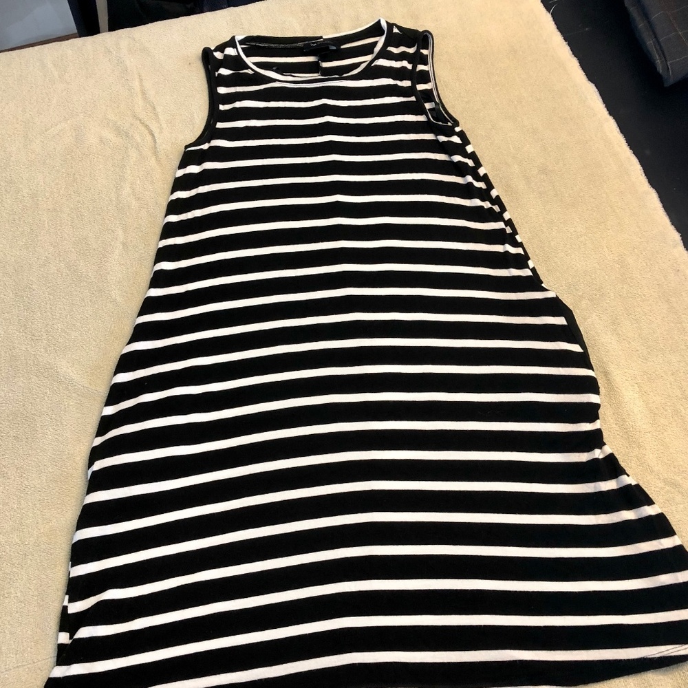 AB Studio Black & White Stripped Dress, M